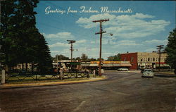 Business District and Common Foxboro, MA Postcard Postcard Postcard