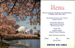 United Airlines Menu Airline Advertising Postcard Postcard Postcard