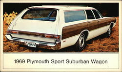1969 Plymouth Sport Suburban Wagon Cars Postcard Postcard Postcard