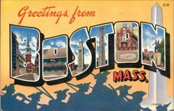 Greetings from Boston Postcard