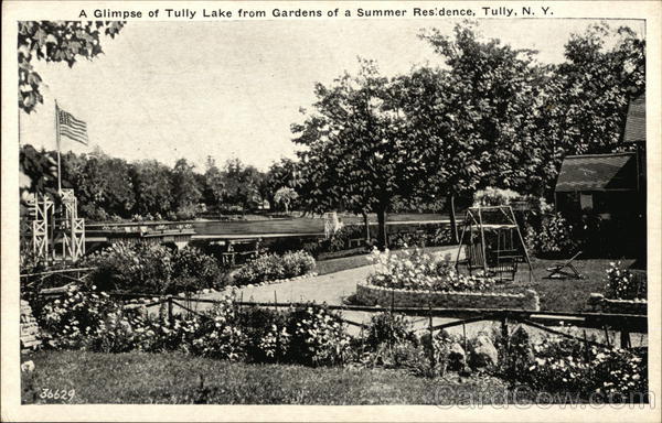 A Glimpse of Tully Lake from Gardens of a Summer Residence New York