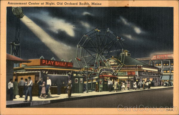 Amusement Center at Night Old Orchard Beach Maine