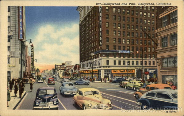 Traffic on Hollywood and Vine California