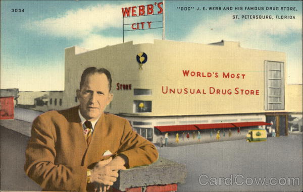 DOC JE Webb and His Famous Drug Store St. Petersburg Florida