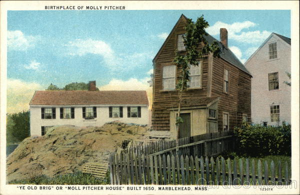 Ye Old Brig or Moll Pitcher House, Birthplace of Molly Pitcher - Built 1650 Marblehead Massachusetts