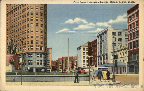Park Square showing Lincoln Statue Boston Massachusetts