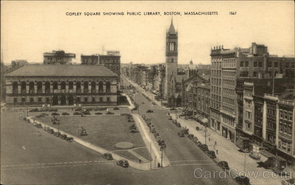 Copley Square Showing Public Library Boston Massachusetts