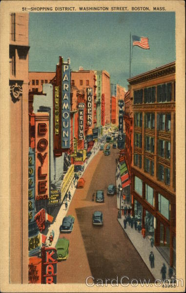 Shopping District, Washington Street Boston Massachusetts