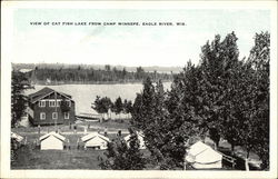 View of Cat Fish Lake from Camp Winnepe Eagle River, WI Postcard Postcard Postcard