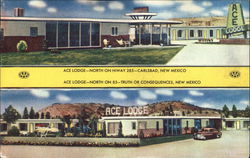 Ace Lodge Truth or Consequences Carlsbad, NM Postcard Postcard Postcard