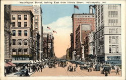 Washington Street, looking East from Illinois Street Postcard