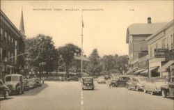 Businesses along Washington Street Postcard