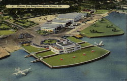 Aerial View of Dinner Key Seaplane Base Postcard