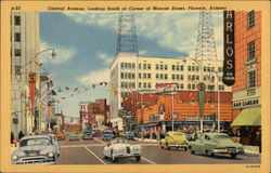 Central Avenue, Looking South at Corner of Monroe Street Phoenix, AZ Postcard Postcard Postcard