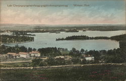 Bird's Eye View of Lake Chargoggagoggmanchauggagoggchaubunagungamaugg Webster, ME Postcard Postcard Postcard