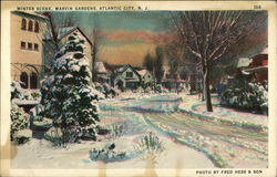 Winter Scene, Marvin Gardens Atlantic City, NJ Postcard Postcard Postcard