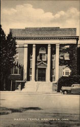Street View of Masonic Temple Manchester, CT Postcard Postcard 