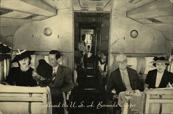 Aboard the USA Bermuda Clipper Pan American Postcard