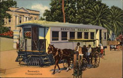 Bermuda's Transportation Trolleys & Streetcars Postcard Postcard Postcard