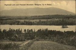 Scenic View of Highland Lake and Pleasant Mountain Postcard