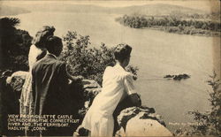 View from Gillette Castle overlooking the Connecticut River and the Ferryboat Postcard
