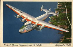 PAA Yankee Clipper (B314) In Flight over LaGuardia  Field Postcard
