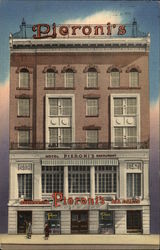 Street View of Pieroni's Restaurant and Hotel Postcard