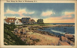 View Along the Shore Weekapaug, RI Postcard Postcard Postcard