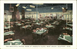 Dining Room, Angelo's Place Gulfport, MS Postcard Postcard Postcard