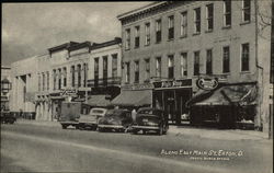 View along East Main Street Postcard