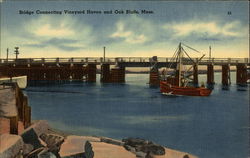 Bridge Connecting Vineyard Haven and Oak Bluffs Massachusetts Postcard Postcard Postcard