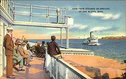 View from Steamer on Arrival Oak Bluffs, MA Postcard Postcard Postcard