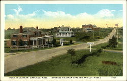 Road showing Chatham Bars Inn and Cottages Postcard