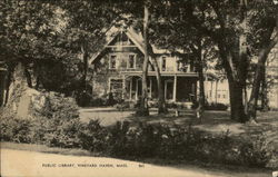 Street View of Public Library Postcard
