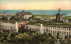 Cockle Cove Windmill from Garden of the Author Mr. Joseph C Lincoln on Cape Cod Chatham, MA Postcard Postcard Postcard