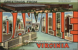 Greetings from Danville Virginia Postcard Postcard Postcard
