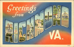 Greetings from Richmond, Virginia Postcard Postcard Postcard