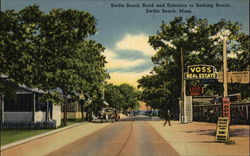 Swifts Beach Road and Entrance to Bathing Beach Wareham, MA Postcard Postcard Postcard
