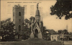 Soldiers Monument Jamaica Plain, MA Postcard Postcard Postcard