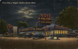 Voss City at Night, Swift's Beach Wareham, MA Postcard Postcard Postcard