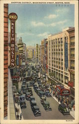 Shopping District, Washington Street Boston, MA Postcard Postcard 