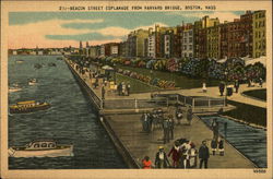 Beacon Street Esplanade from Harvard Bridge Boston, MA Postcard Postcard Postcard