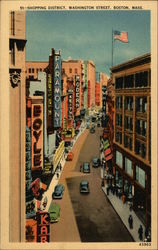 Shopping District on Washington Street Boston, MA Postcard Postcard Postcard
