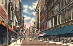 Washington Street Downtown Shopping District Boston, MA Postcard Postcard Postcard