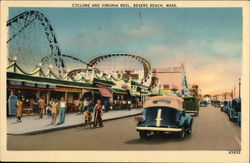 Cyclone and Virginia Reel Revere Beach, MA Postcard Postcard Postcard