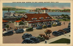 State Waiting Room, showing the Boat Landing Nantasket Beach, MA Postcard Postcard Postcard