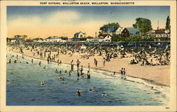 Surf Bathing, Wollaston Beach Massachusetts Postcard Postcard Postcard