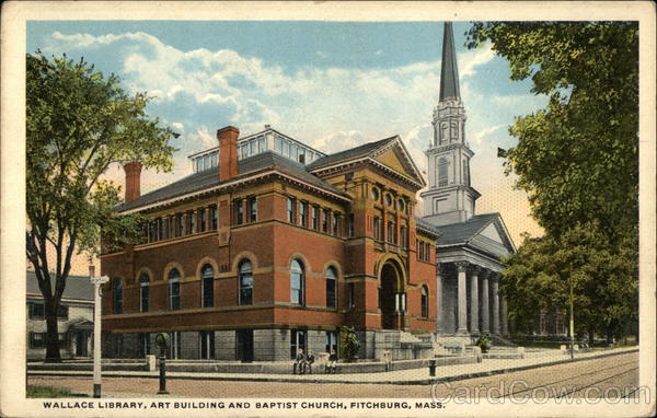 Wallace Library, Art Building and Baptist Church Fitchburg Massachusetts