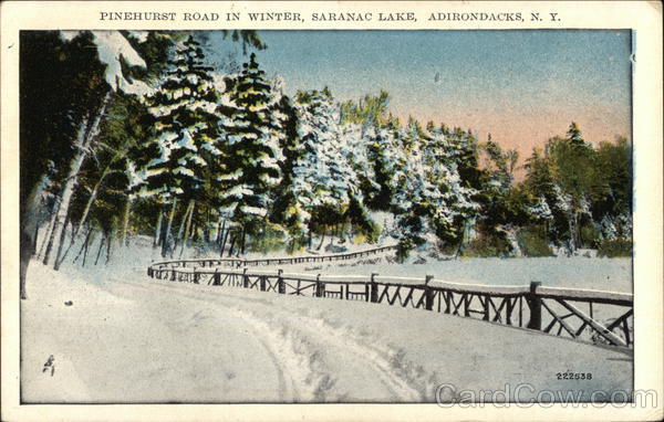 Pinehurst Road in Winter, Saranac Lake Adirondacks New York