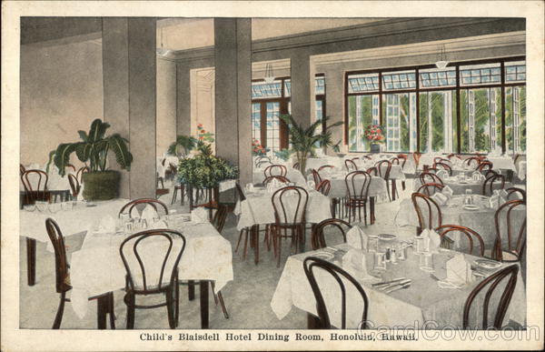 Child's Blaisdell Hotel Dining Room Honolulu Hawaii